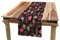 ABAKUHAUS Weihnachten Tischläufer, Kugeln und Flitter, Esszimmer Küche Rechteckiger Dekorativer Tischläufer, 40 x 180 cm, Dunkelbraun Beige