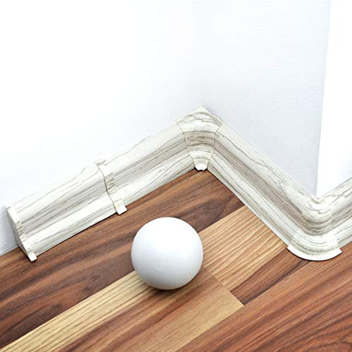 [DQ-PP] 70 Meter Sockelleisten 52mm PVC Kiefer gebleicht Laminatleisten Fussleisten aus Kunststoff Laminat Dekore