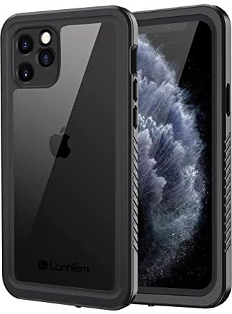 Lanhiem for iPhone 11 Pro Max Case, IP68 Waterproof Dustproof Shockproof Case with Built-in Screen Protector, Full Body Sealed Protective Front and Back Cover for iPhone 11 Pro Max (Black)