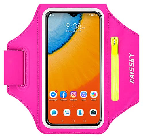 Sportarmband Handy Mit KopfhörerTasche,Schweißfest Handytasche Joggen Armtasche Kompatibel mit iPhone 15/14/13/12/11/11 Pro Max Huawei P40 Pro/Samsung Galaxy S20/S10 für Laufen,Joggen Bis Zu 6.9