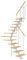 DOLLE Mittelholmtreppe - 11 Stufen - Geschosshöhe 228 – 300 cm - ¼-gewendelt - Stufen Buche, lackiert - Unterkonstruktion: Weiß (RAL 9016) - volle Stufen 70 cm - inkl. Geländer - Nebentreppe