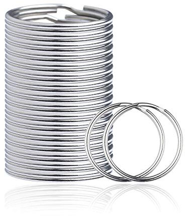 VEIWO 100 PCS Round Key Rings, Sturdy Nickel Plated Metal O Rings Split Keychain Rings for Home Office Car Keys Organized (Silver, 1 Inch) (100)