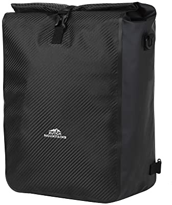 Dutch Mountains Fahrradtasche Rucksack und Schultergurt - Laptopfach - Einzel Pannier tasche fahhrrad (schwarz, 28 ltr)