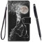 Toucasa für Galaxy J3 2017 Hülle, Handyhülle für Galaxy J330,Premium Brieftasche PU Leder Flip [Kreativ Gemalt] Case Handytasche Klapphülle für Samsung Galaxy J3 2017 / J330 (Heulender Wolf)