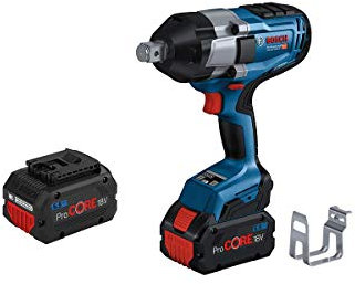 Bosch Professional 18V System BITURBO Akku Drehschlagschrauber GDS 18V-1050 H (inkl. Leiterclip, 2x ProCORE 18V 5.5Ah, Schnellladegerät GAL 1880 CV, Einlage, L-BOXXN)