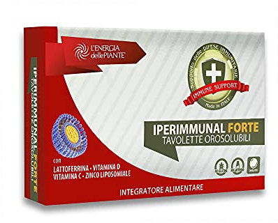 Iperimmunal Lattoferrina 200 Immuno Integratore Con Zinco, Vitamina C Liposomiale Pura, Vitamina D 3 Vegetale 2000 Ui, Tavolette Orosolubili Per Il Rinforzo Delle Difese Immunitarie