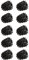 WENKO Ersatzbürstenkopf WC-Bürste schwarz 10er Set für Toilette strapazierfähige Borsten Kunststoff Ø 8 cm für alle WC-Garnituren Badzimmer