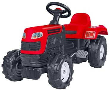 Globo Dolu - Trattore a Pedali per Bambini - Rosso - Dimensioni 81,5 x 52 x 45 - Ruote sagomate - Comodo Sedile - Clacson funzionante - 40782 Giocattoli