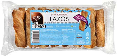 DIAT Radisson - Lazos de Hojaldre sin Azúcar | Vegan y con Alto Contenido de Fibra | Endulzado con Edulcorante | Sin Azúcares Añadidos |