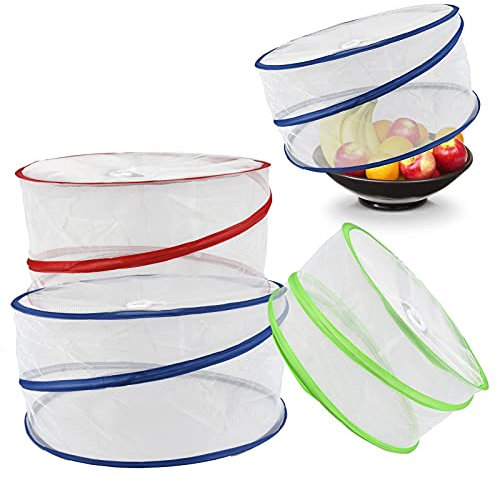 ALBERT AUSTIN 3PK Collapsible Pop Up Food Covers Tents Food Cover Finer Netting Foldable Reusable Keep Out Flies, Bugs, Mosquitoes, Insects.