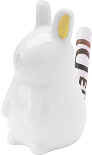 GRUSS & CO 47424 Figur Hase für Geldgeschenk, Porzellan, Höhe 6 cm, Weiß
