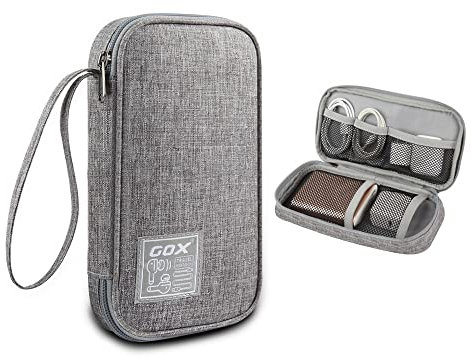 GOX Electronic Organizer Small Travel Cable Organizer Bag for Hard Drives,Cables,USB, SD Card,Grey