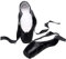 Spitzenschuhe Rosa Ballettschuhe für Anfänger Rot Schwarz Satin Professionelle Tanzschuhe Ballerinas mit Aufgenähten Bändern für Damen Mädchen(39 EU,Schwarz)