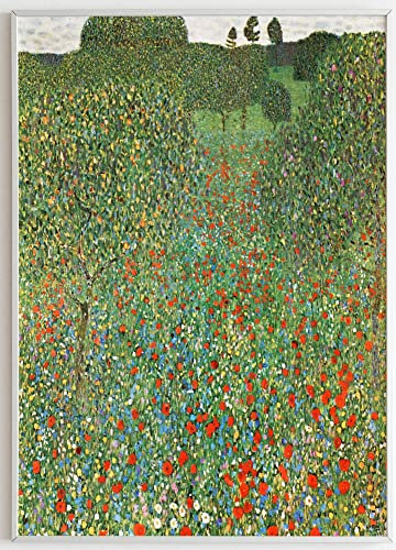 JOPRICO Gustav Klimt Poster Kunstdruck - Mohnfeld (1907) - Art Nouveau Poster – Kunstdruck in Galeriestandard – berühmte Gemälde Poster – berühmte Bilder Größe 40x50 cm | 16x20 inch