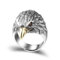 QUSIIOSLK Herren-Ring, Vintage-Stil, offener Adler, Ritter, Gothic-Punk-Stil, Tier-Adler-Schmuck für Veteranen, Metall, Silber