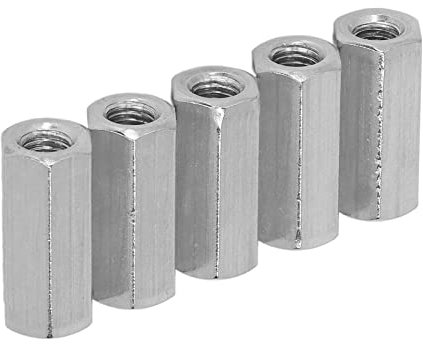 5 STÜCKE Sechskant-Überwurfmuttern 304 Edelstahl M10 Gewinde Grobe Sechskant-Verbindungsmutter Überwurfmuttern