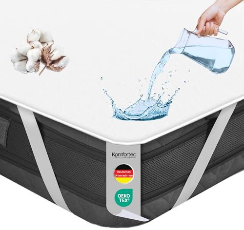 Komfortec Matratzenschoner 90x200cm 2er-Set | Baumwolle, Atmungsaktiv, Anti-Allergie, Kein Knistern | Oeko-TEX Zertifiziert | wasserdichte Matratzenauflage | Bequeme Passform, einfache Reinigung