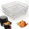 3 Pieces Air Fryer Racks Stainless Steel Air Fryer Basket Tray 3 Layer Stackable Dehydrator Racks for Air Fryer Oven Baking Roasting (Square)