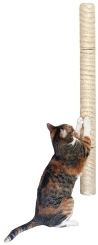 Wandkratzbaum Sisal Für Katzen 86,4 cm | Katzenkratzbaum Wand Mit Sisalseil Für Kratzbaum | Kratzstamm Für Katzen | Cat Scratcher & Cat Scratching Post | Sisalstamm Für Große Katzen
