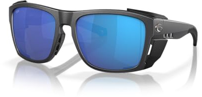 Costa Del Mar Herren King Tide 6 Sonnenbrille, Schwarze Perle/Blau verspiegelt, polarisiert, 580 g, X-Large