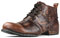 COWSDELLA Marrone antico Uomo Marrone chiaro Stivali Chukka Allacciati Moto Casual Pelle Abito Stivaletto per Uomo Moda 6015-1-Marrone antico-7-R