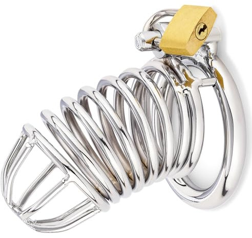 Ivomaa Peniskäfig - Chastity Cage Male Metall - Keuschheitskäfig Herren extrem - Keuschheitsgürtel für Herren - Penis Käfig für Männer - Chasity Belt, Cock Cage aus Edelstahl, Keuschheit für den Mann