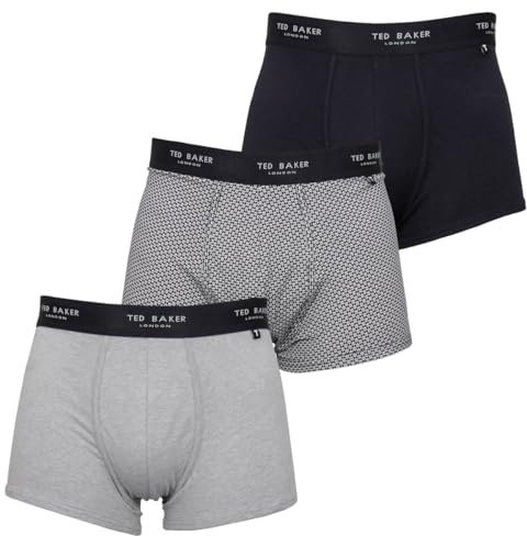 Ted Baker Herren-Boxershorts Dreierpack - blau/Grau/Mini Geo Navy - M