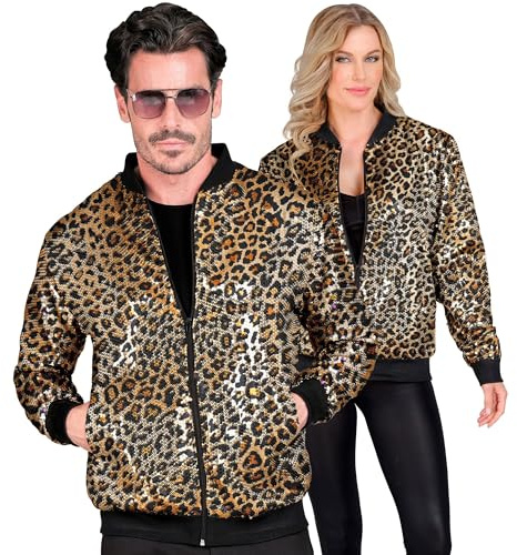 W WIDMANN MILANO Party Fashion - Pailletten Bomberjacke | für Erwachsene, glänzende Kostümjacke für Festival, Karneval und auffällige Party- / Disco-Outfits