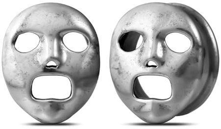 PONWAG 0g 00g Ohr-Gauge Messing Ohr-Stopfen-Gauge für Ohr, Herz, süß, cool, Ohr-Tunnel, Punk, einzigartiger Ohr-Dehner-Expander, Körperpiercing-Schmuck für Frauen und Männer.