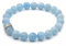 LAVISA Edelstein Armband - Echte Naturstein Perlen | Kristalle, Heilsteine | Onesize Unisex (Aquamarin 8mm)