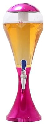 Dispensador de cerveza Torre de cerveza 3 L Dispensador de bebidas con luces luminosas de colores LED y tubo de hielo Dispensador de torre de cerveza para bar en casa fiesta juego fiesta dispensador
