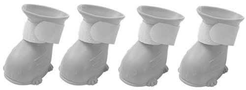 Leichte Silikon-Hundeschuhe – wasserdicht, rutschfest, Pfotenschutz für Haustiere, dekorative Welpen-Regenausrüstung im 4-teiligen Set