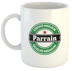 Kiribou Mug Certifié Meilleur Parrain - Pour un Parrain qui Mérite le Meilleur !