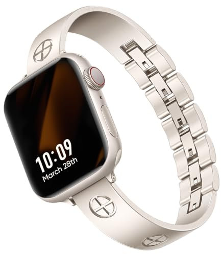 Missair Compatible with Apple Watch Straps 40mm 38mm 41mm 44mm 42mm 45mm 46mm 49mm, Stainless Steel Metal Straps Women Dressy Bracelet Band for iWatch SE Series 11 10 9 8 7 6 5 4 3 2 1 Ultra