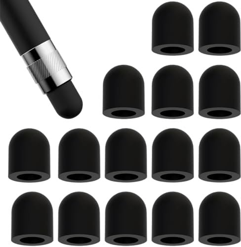 Pointes de Rechange pour Stylet Capacitif- 15 Pièces Embouts Universels pour Stylos à Écran Tactile Conducteurs Embouts en Caoutchouc Remplaçables Souples pour Stylos à Écran Tactile Outils (A)