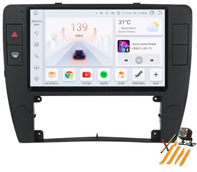 YLOXFW Autoradio Android 13.0 Navi 2 DIN Stereo für V-W Passat B5/B6 2000-2010 Sat GPS Navigation 9 Zoll Cartablet DVD Multimedia Player FM BT Receiver mit Carplay 4G 5G WiFi DSP SWC,B,Y200S