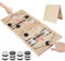 Brettspiel Hockey, Hockey Brettspiel, Super Winner Brettspiel, 20 Schwarz-Weiße Teile, Holz Schnell Sling Puck Match-Spiel, 2 in1 Portable Schachbrett-Set Partyspiele Tisch-Desktop-Spiel