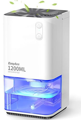Luftentfeuchter 1200ml,EasyAcc Luftentfeuchter Elektrischer Entfeuchter Leise Tragbarer Raumentfeuchter Gegen Feuchtigkeit Dehumidifier für Büro/Schlafzimmer/Badezimme Farbige Nachtlicht