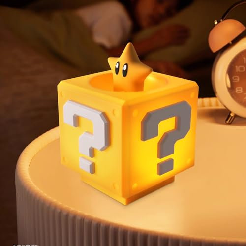 LUFEIS 3D Icon light Night Lights von M-a-r-i-o, M-a-rio Lampe, Quadratische Ziegel LED Nachtlicht Kinder, Würfel Lampe mit Sound, 3D Icon Stern Nachtlicht, Kids Desk Lamp Tisch Lampe Schlafzimmer