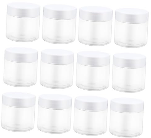 Baluue Pot En Plastique Vide Avec Couvercle Blanc 12 Pièces 60 Ml Stockage Étanche Pour Cosmétiques Perles Artisanales Lotions Accessoires Voyage