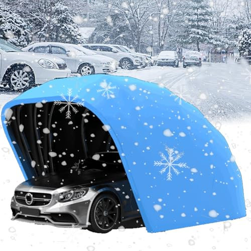 HXLDZOU Carport, tragbare Garage, Carport für Autos, großer Carport, robuste tragbare Faltgarage, einziehbare Mobile Garage für Zuhause (6.4 * 2.8 * 2.65M)