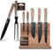 Baumfeld Bundle: 6-teiliges Messerblock-Set und 2-teiliges Tranchierbesteck (Schwarz)