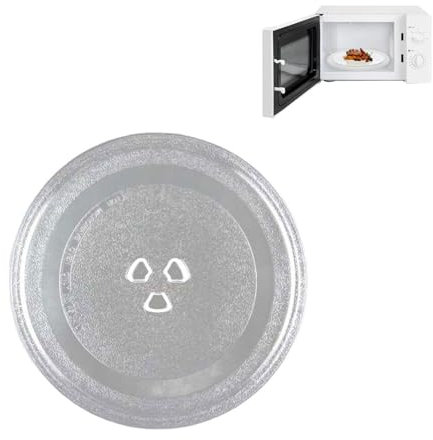 Plateau Tournant 25.5cm,Plateau Micro Onde, Assiette Micro Onde,Assiette Tournante en Verre Type Y pour Micro-ondes,plateaux tournants pour micro-ondes,Possède 3 Fixations Compatible
