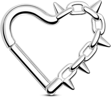 Jewseen Herz Septum Ringe Scharnier Segment Ring Knorpel Ohrring Chirurgenstahl Helix Ohrring Conch Piercing Schmuck für Frauen Männer