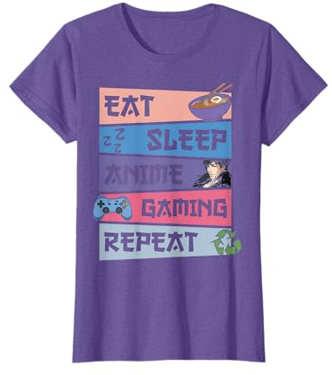 Eat Sleep Anime Gaming Repeat Otaku Anime Manga Gamer T-Shirt