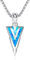 CRWENG Wikinger Halskette 925 Sterling Silber Pfeil Anhänger Opal/Lapislazuli/Abalone/Malachit/Türkis Punk Halskette Unisex Schmuck für Männer und Frauen (Blauer Opal)