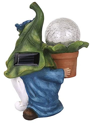 Yardwe Solar- -gartenzwerge Aus Kunstharz Solar-gartenzwerge Ornamente Für Die Außendekoration