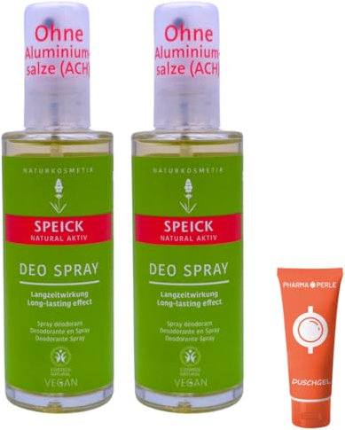 Natural Aktiv Deo Spray 2x 75 ml I Natürlicher Schutz mit Salbei, Echinacea & hochalpinem Pflanzenextrakt I Frische & Schutz vor Körpergeruch ohne Aluminiumsalze I Spar-Set plus Pharma Perle give-away