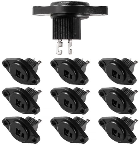 KUOQIY 10 Stücke 2 Polige DIN-Lautsprecherbuchse, 2-Polige HiFi-Lautsprecherkabelstecker mit Lötanschluss, für HiFi-Lautsprechergeräte