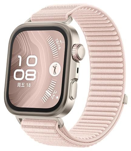 GIOPUEY Correas Compatible con Huawei Watch Fit 4 Pro/Fit 4/3, Correa tejida de nailon suave [unisexo] [Transpirable] - Pink
